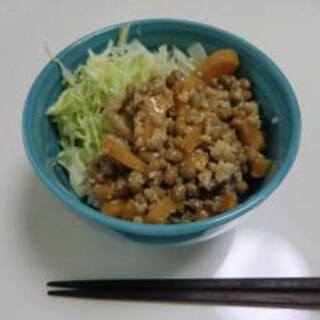 カリッポリッ美味しい　そぼろ納豆丼